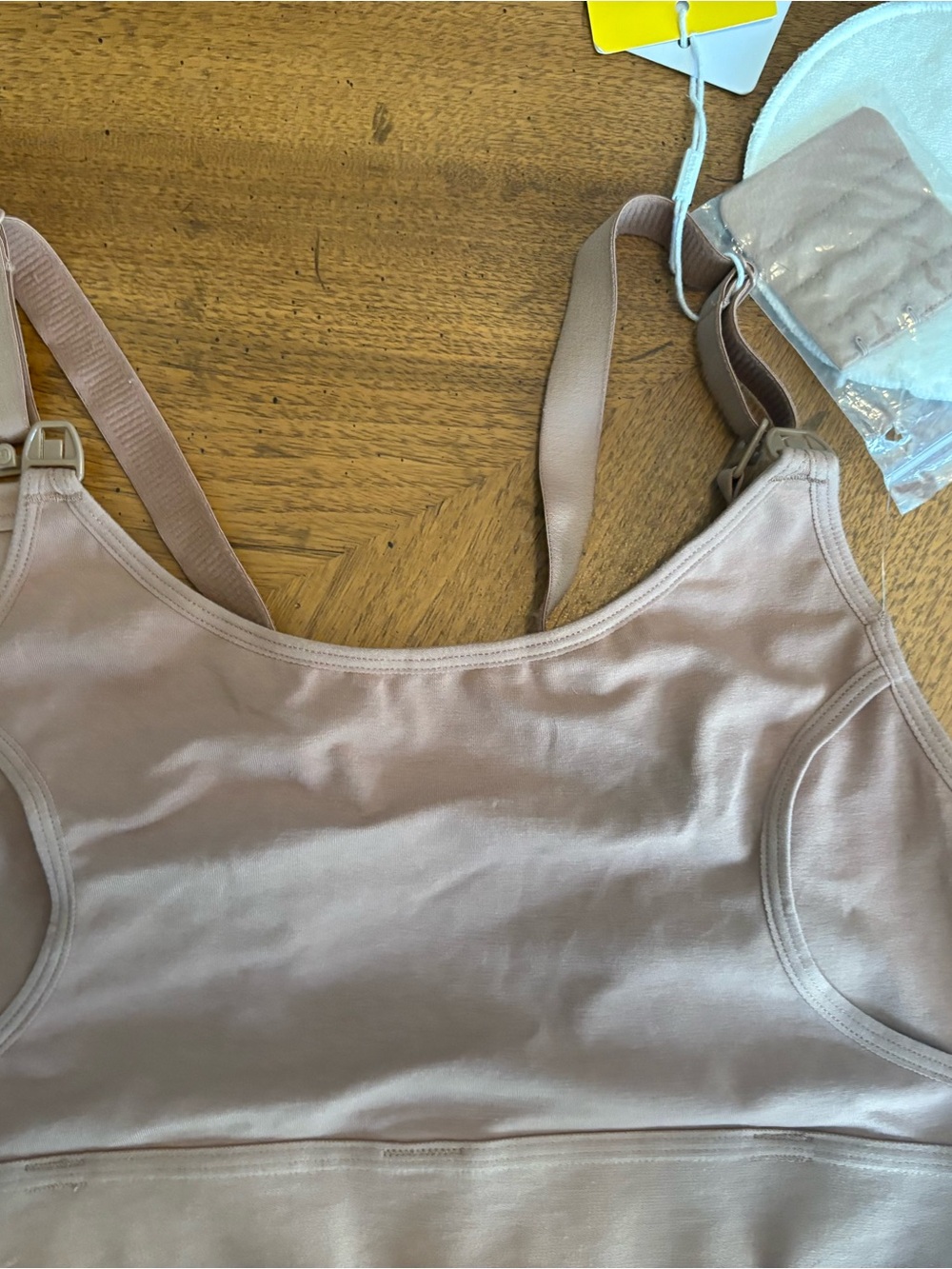 Momcozy Nursing Pumping Bra Nude Beige Hands Free Maternity Breastfeeding NWT
